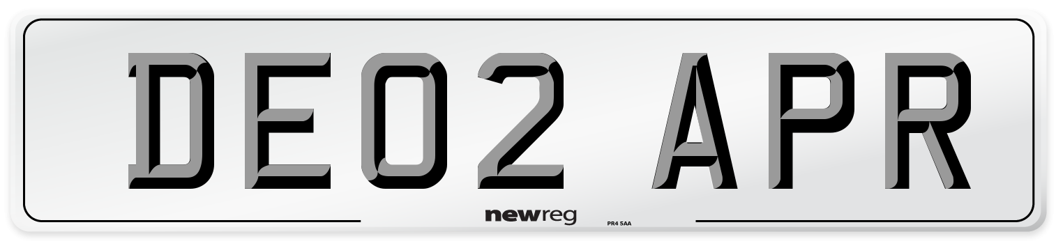 DE02 APR Number Plate from New Reg